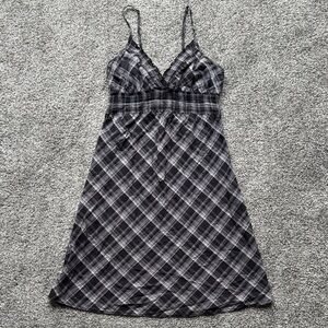 Plaid Black and Gray Dress